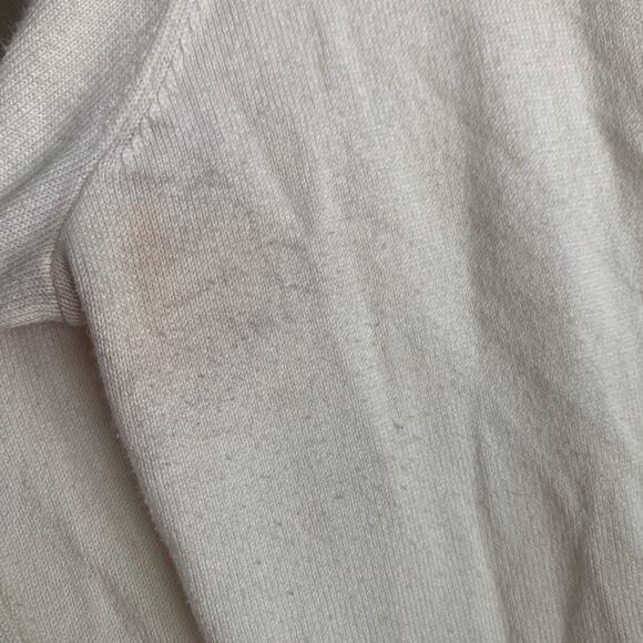 Anne Klein White Cardigan Sweater Gold Button Front Pockets Size Small - Picture 9 of 13